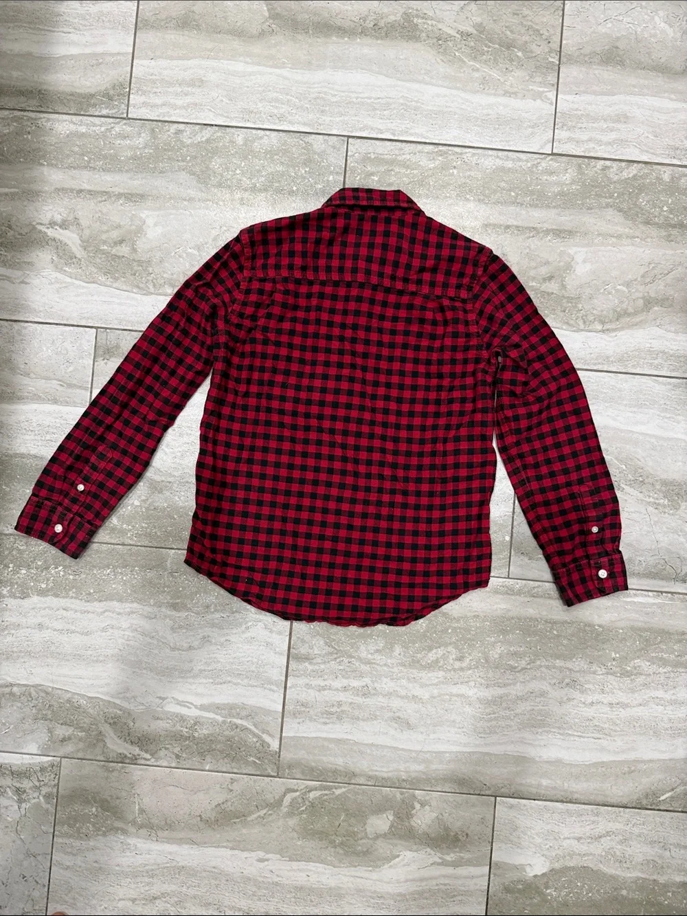 The Children's Place Red and Black Plaid Button-Down Shirt